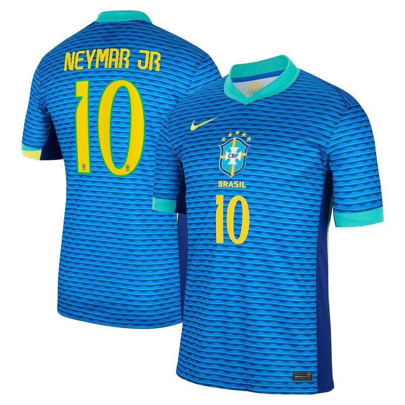 Neymar Jr. Brazil National Team Nike 2024 Away Stadium Player Jersey – Blue