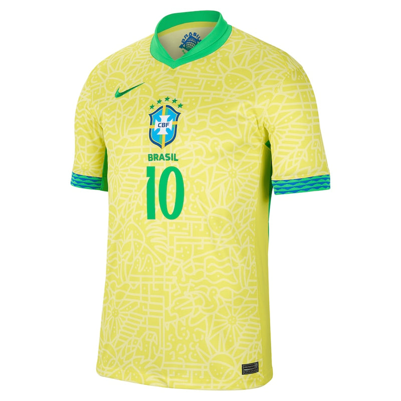 Neymar Jr. Brazil National Team Nike 2024 Home Stadium Player Jersey – Yellow