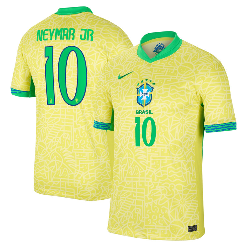 Neymar Jr. Brazil National Team Nike 2024 Home Stadium Player Jersey – Yellow