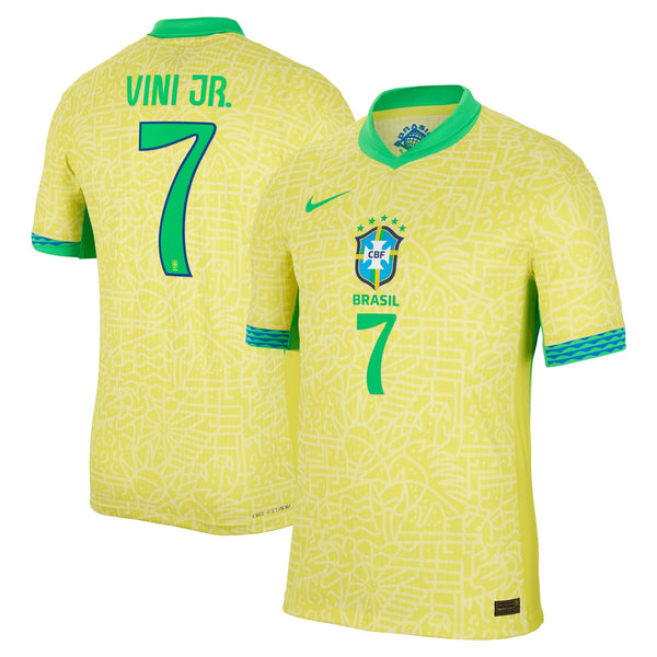 Vini Jr. Brazil National Team Nike 2024 Home Jersey - Yellow