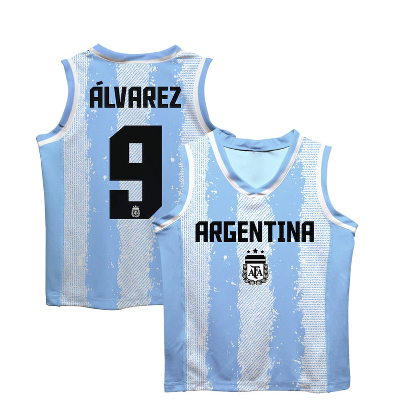 Julián Álvarez Argentina National Team Vive La Fete Mesh Basketball Jersey - Light Blue