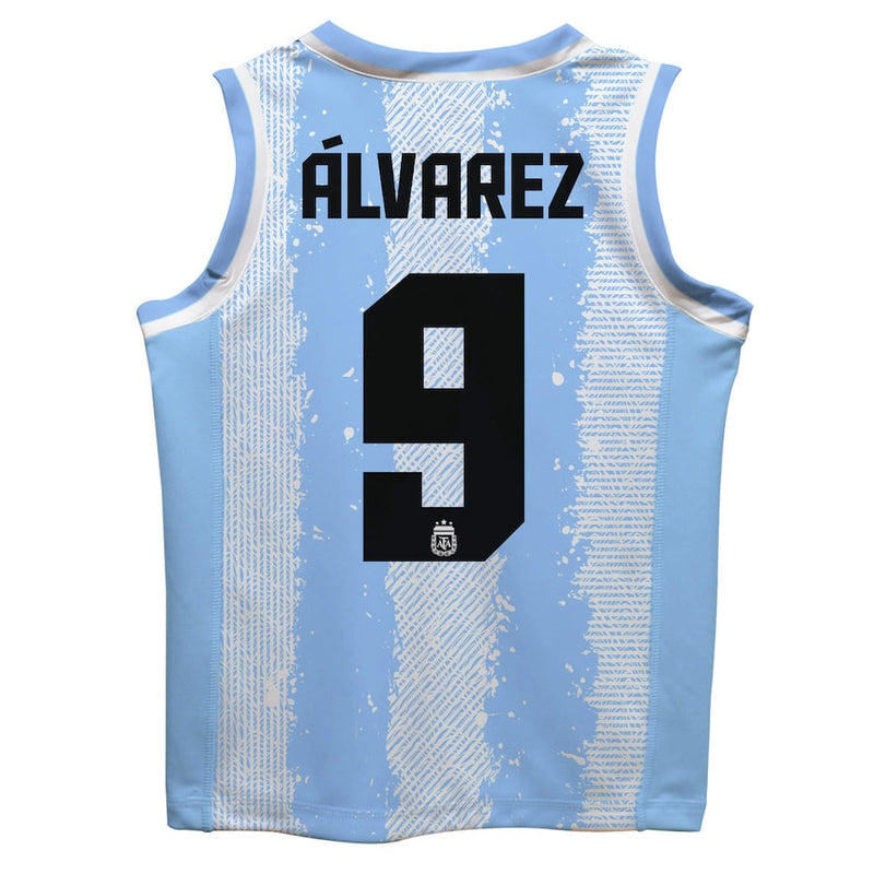 Julián Álvarez Argentina National Team Vive La Fete Mesh Basketball Jersey - Light Blue