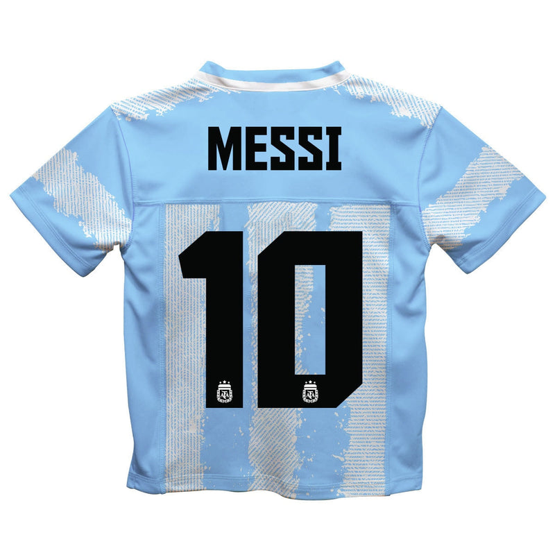 Lionel Messi Argentina National Team Vive La Fete Football Jersey - Light Blue