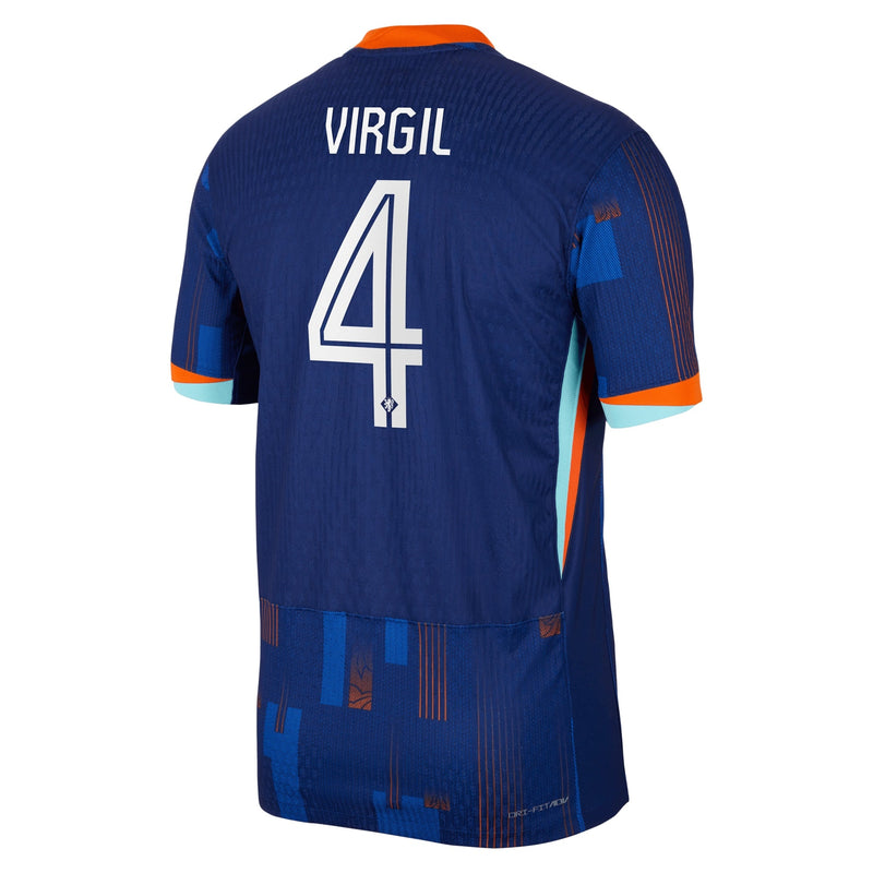 Netherlands Nike Away 2024 with Virgil 4 printing Jersey - Blue