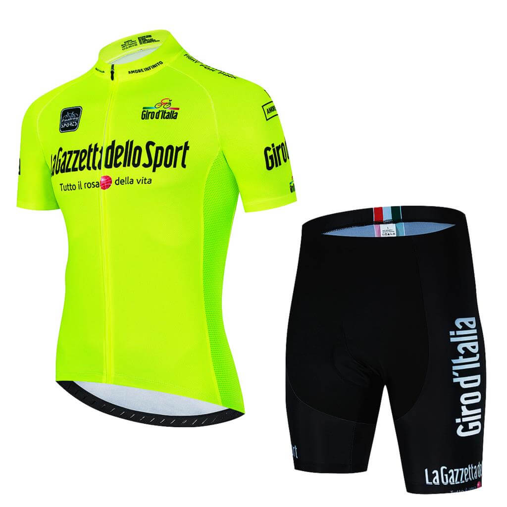 Cycling Jersey Set Short Sleeve for Men Anti-UV - yellow