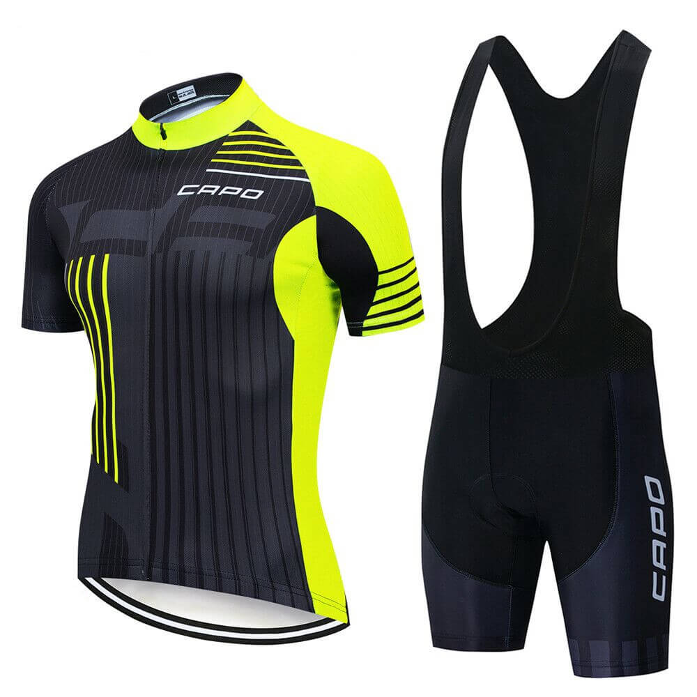 Cycling Clothing Set Wear Mountain Short Sleeve - Yellow