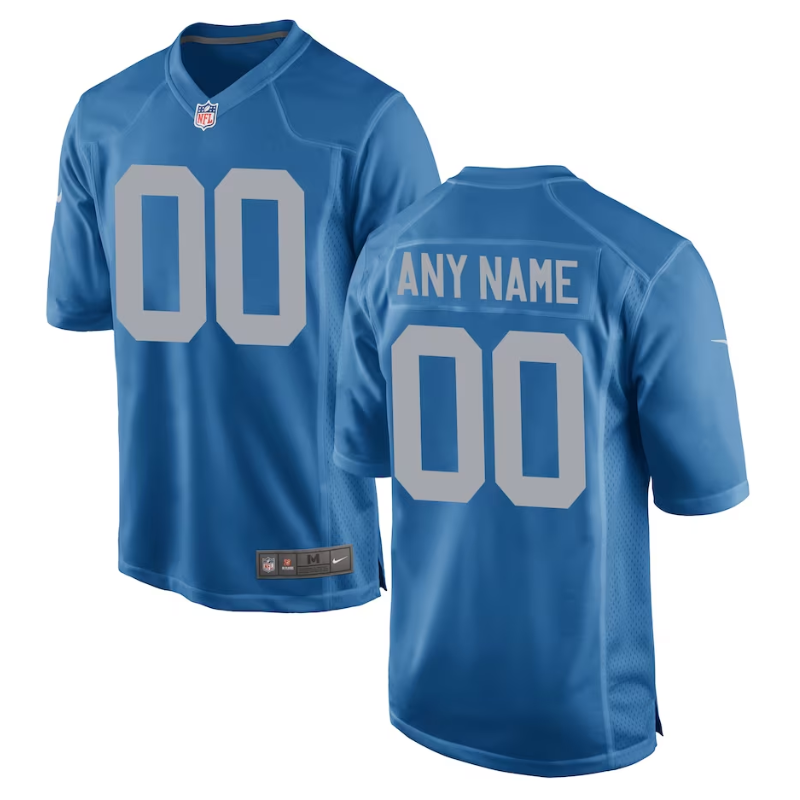 Detroit Lions Throwback Custom Game Jersey - Blue